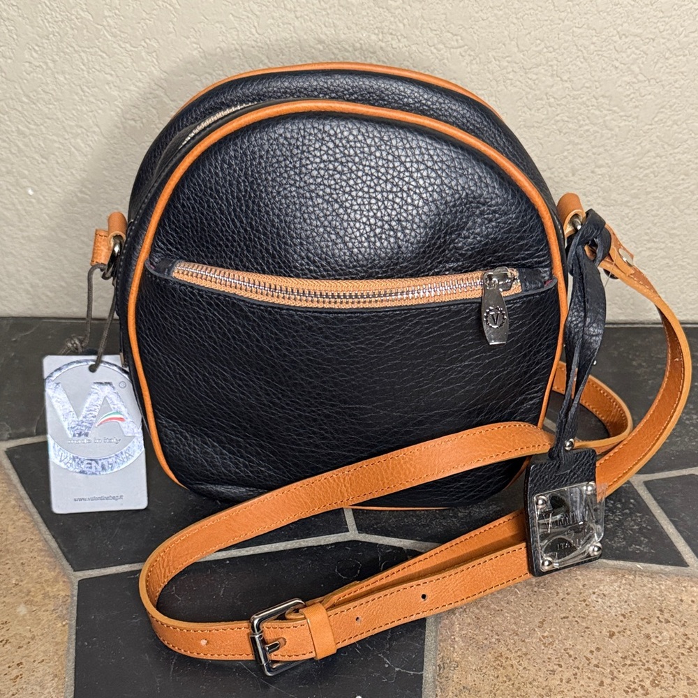 NWT Valentina Pebbled Leather Crossbody